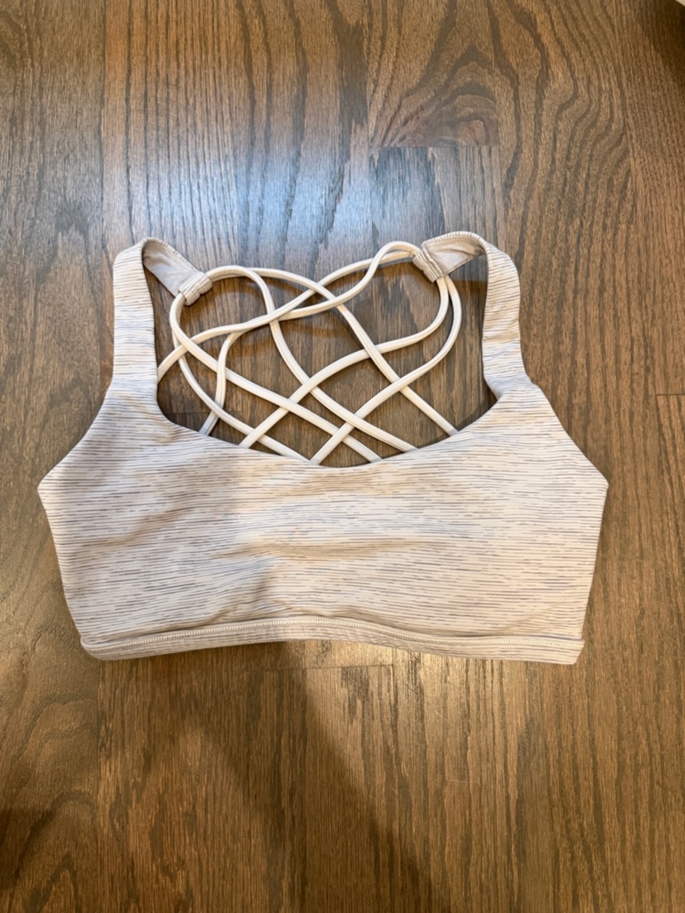 lululemon athletica Beige Strappy Back Sports Bra